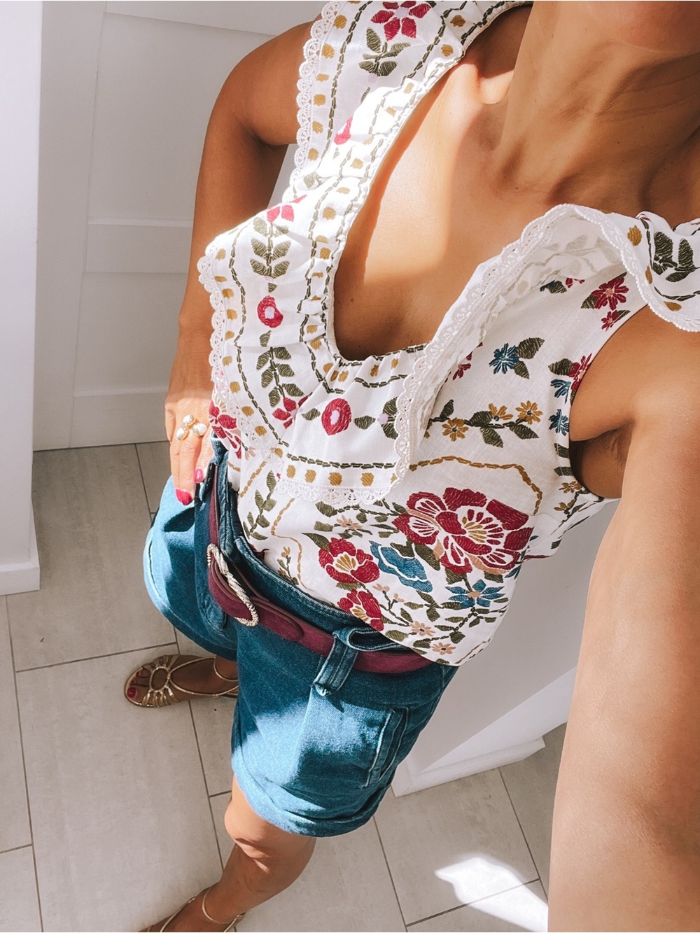 Sézane X FARM RIO Gold Blouse in Jardim Romatico FR 34 / US 2 - Picture 15 of 16